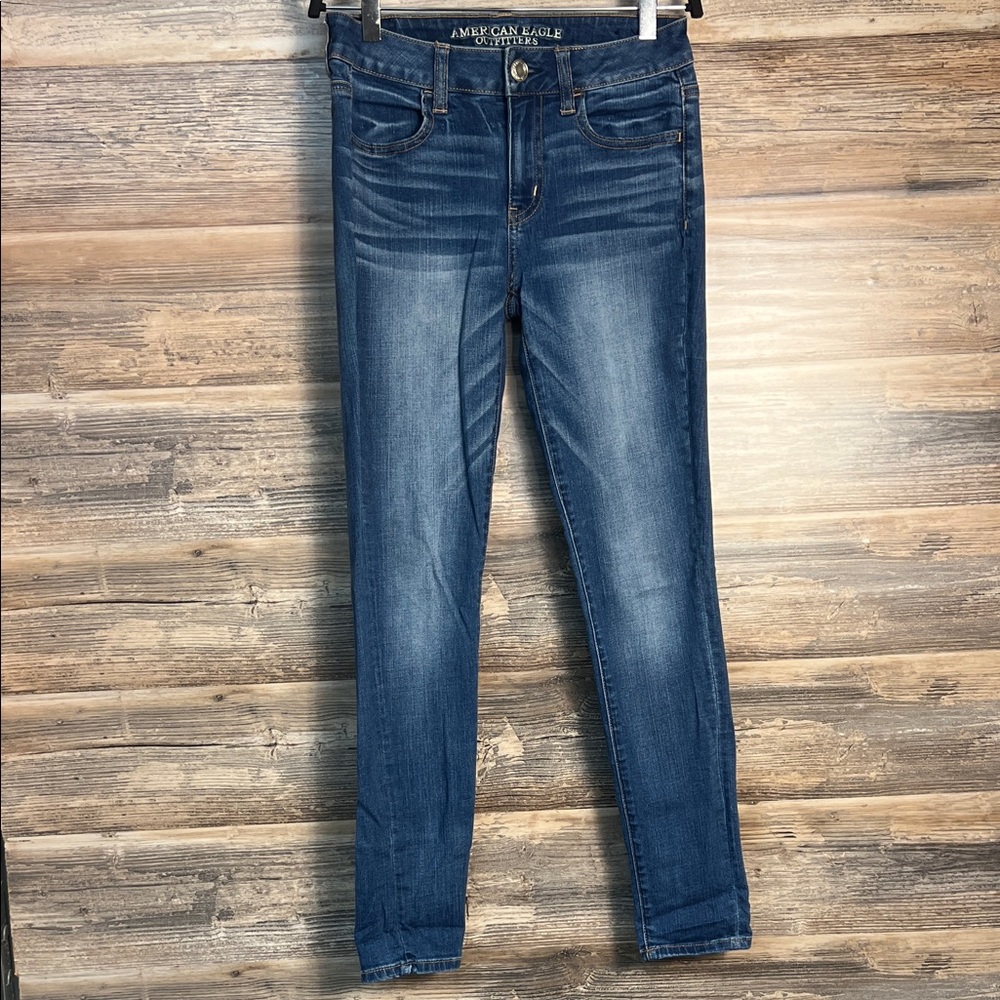 American Eagle Blue Jean Mid Rise Jeggings EUC